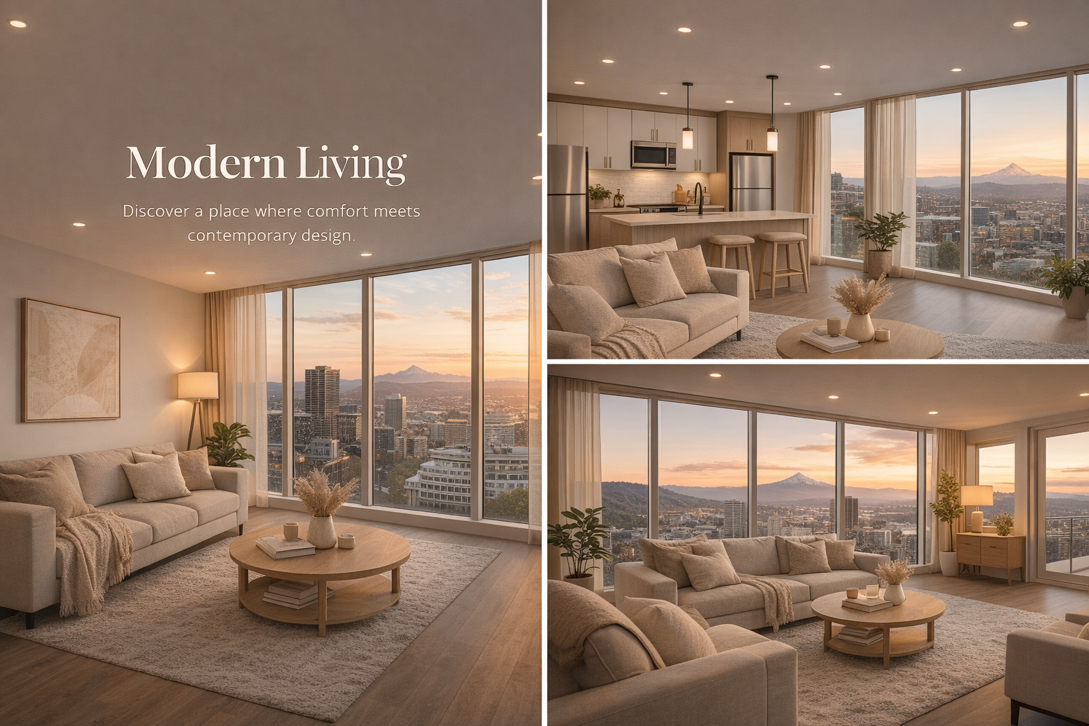 Modern Living apartments with city views